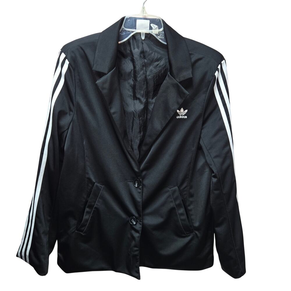 Adidas Originals Trefoil 3 Stripes Blazer Jacket Black Womens US 6